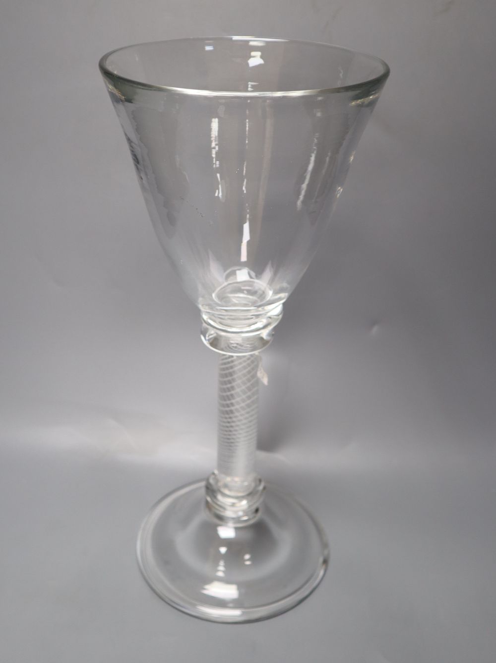 An oversize period-style wine glass by Anthony Stern, height 37cm